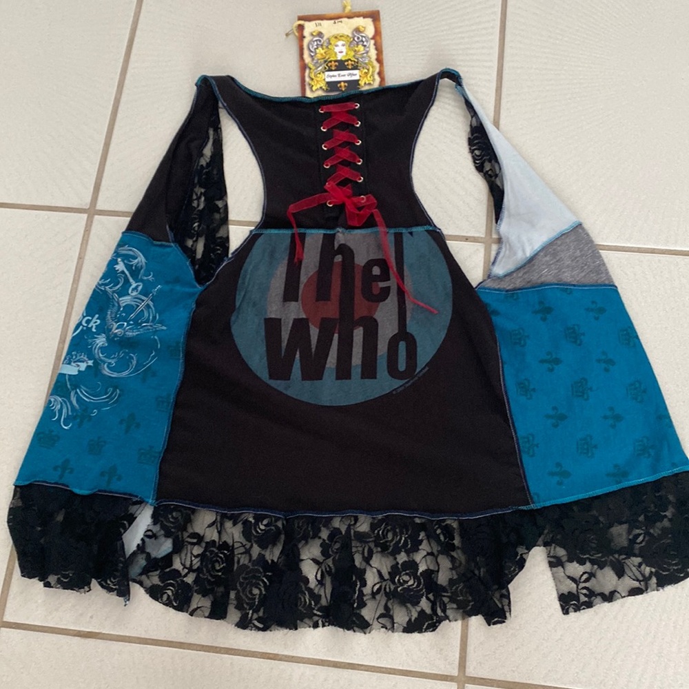 Vintage Styles Ever After handmade The Who black lace vest OS